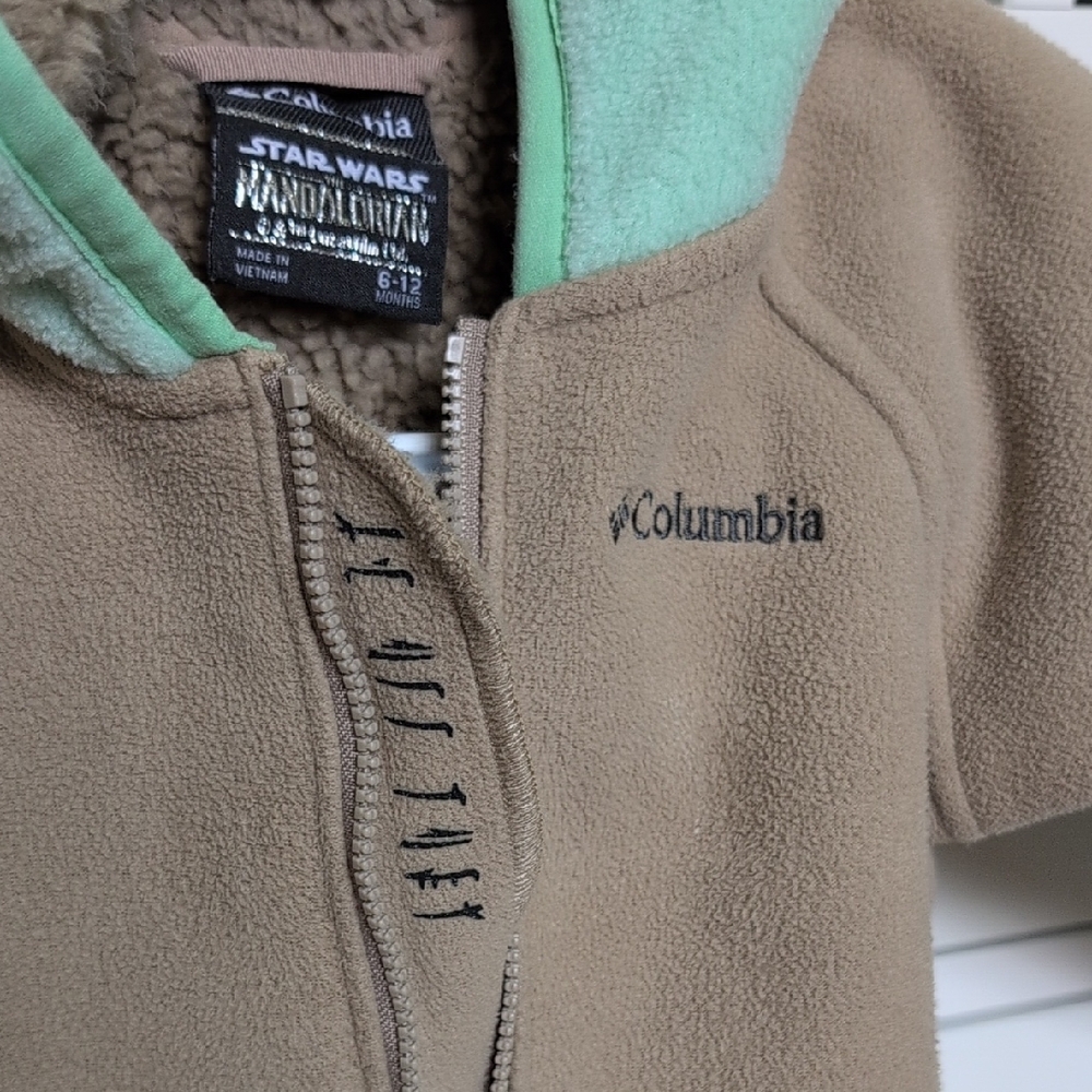 Columbia Kids Tan and Green Fleece Footie - Picture 3 of 4